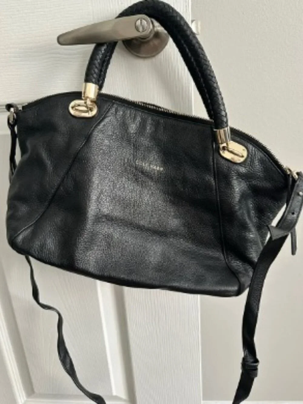 Cole Haan Black Leather Satchel - Picture 2 of 4